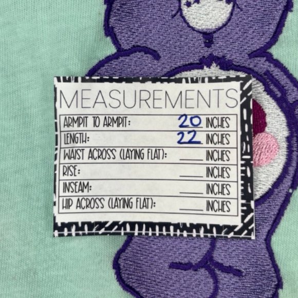 CARE BEARS | Teal Cropped Short Sleeve Tie Front Top with Embroidery | Size 3X - Picture 8 of 9